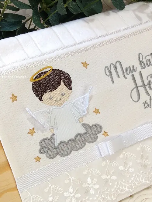 Toalha De Batizado Bordada - Toalha De Batizado Personalizada Com