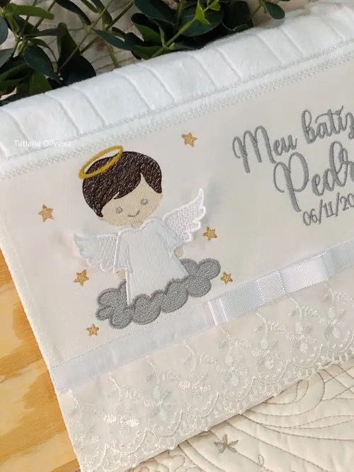 Toalha De Batizado Bordada - Toalha De Batizado Personalizada Com