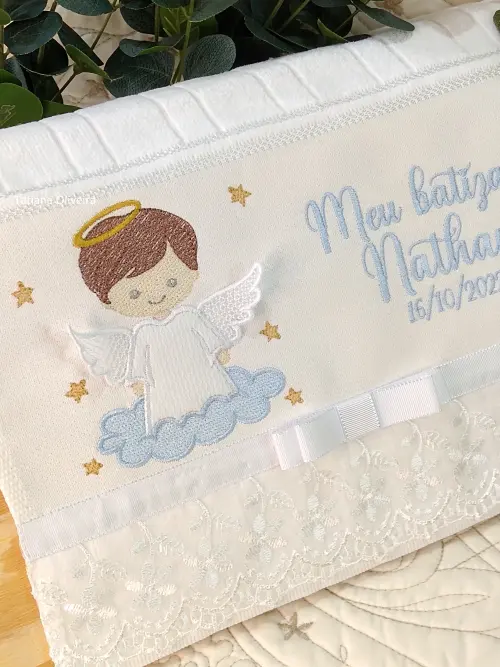 Toalha De Batizado Bordada - Toalha De Batizado Personalizada Com