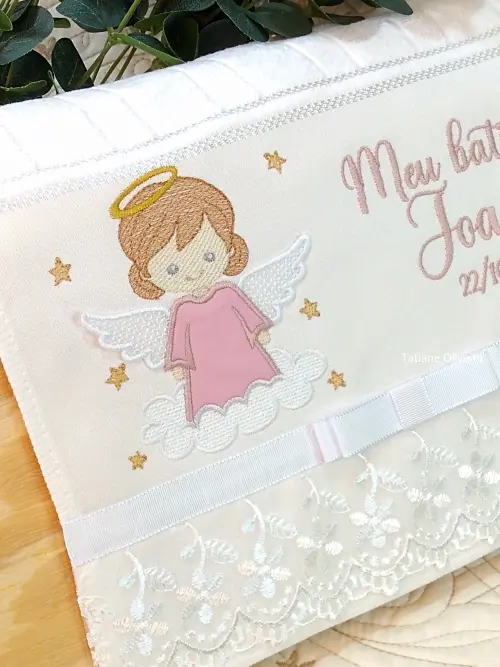 Toalha De Batizado Bordada - Toalha De Batizado Personalizada Com