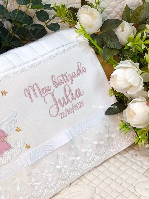 Toalha De Batizado Bordada - Toalha De Batizado Personalizada Com
