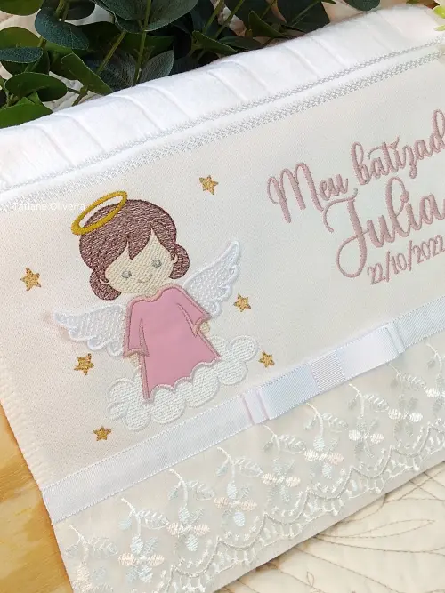 Toalha De Batizado Bordada - Toalha De Batizado Personalizada Com