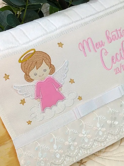 Toalha De Batizado Bordada - Toalha De Batizado Personalizada Com