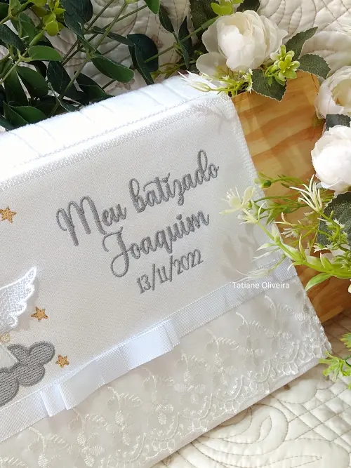 Toalha De Batizado Bordada - Toalha De Batizado Personalizada Com