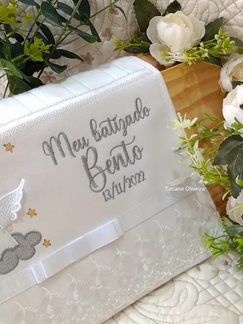 Toalha De Batizado Bordada - Toalha De Batizado Personalizada Com