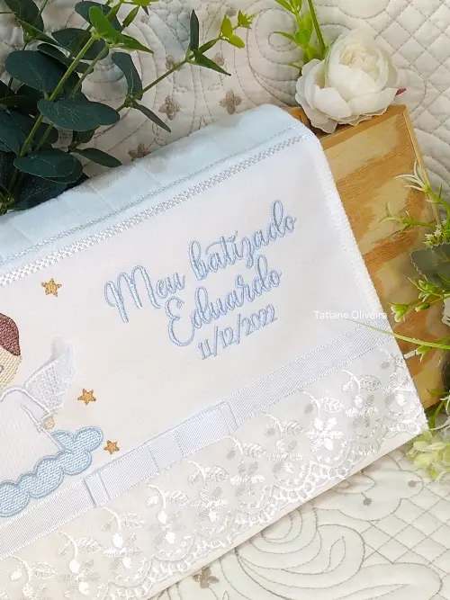 Toalha De Batizado Bordada - Toalha De Batizado Personalizada Com