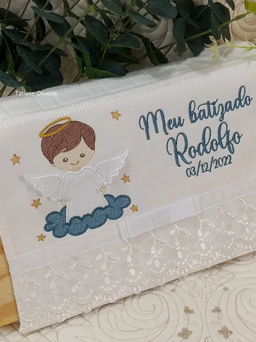 Toalha De Batizado Bordada - Toalha De Batizado Personalizada Com