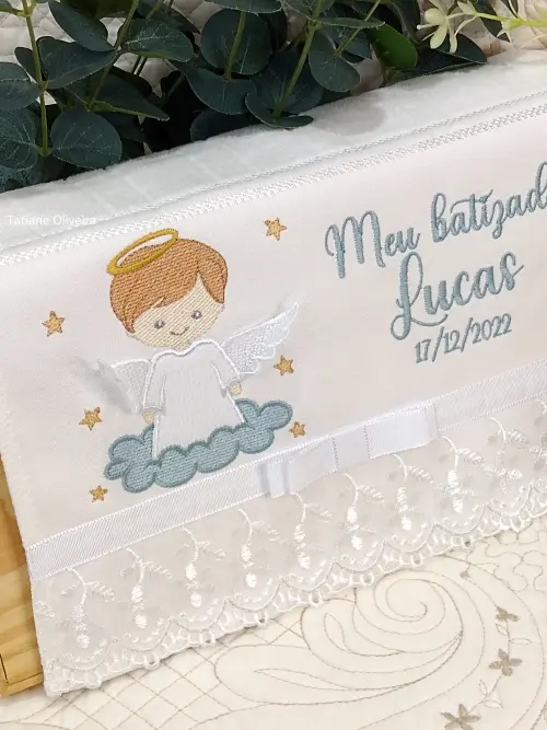 Toalha De Batizado Bordada - Toalha De Batizado Personalizada Com