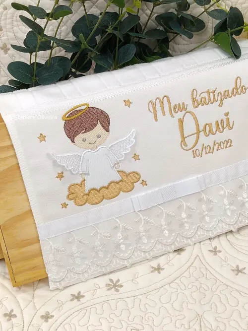 Toalha De Batizado Bordada - Toalha De Batizado Personalizada Com