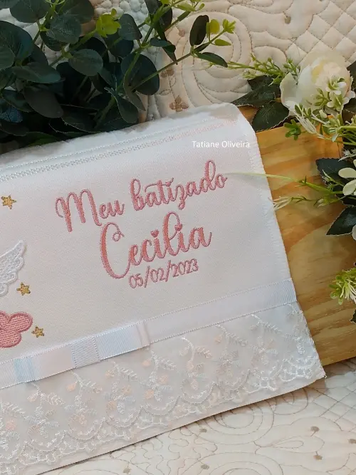 Toalha De Batizado Bordada - Toalha De Batizado Personalizada Com