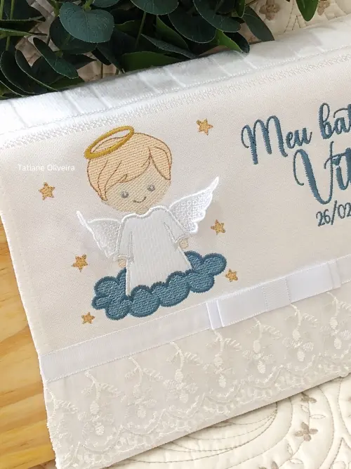 Toalha De Batizado Bordada - Toalha De Batizado Personalizada Com