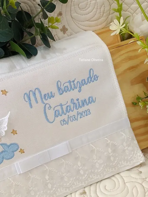 Toalha De Batizado Bordada - Toalha De Batizado Personalizada Com