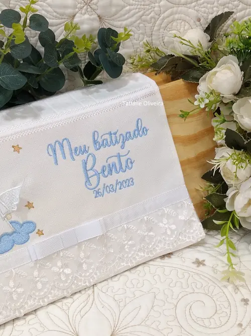 Toalha De Batizado Bordada - Toalha De Batizado Personalizada Com