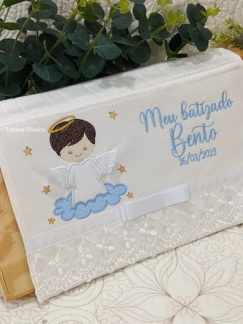 Toalha De Batizado Bordada - Toalha De Batizado Personalizada Com