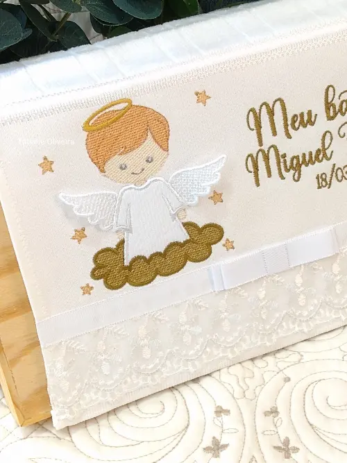 Toalha De Batizado Bordada - Toalha De Batizado Personalizada Com