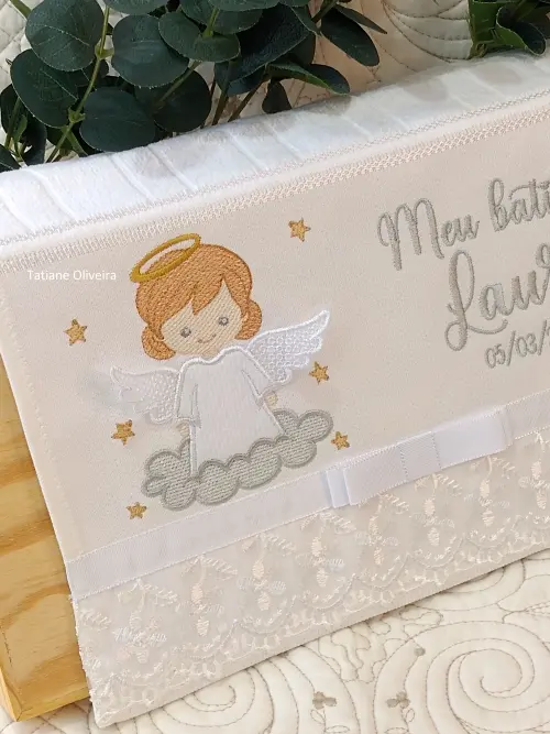 Toalha De Batizado Bordada - Toalha De Batizado Personalizada Com