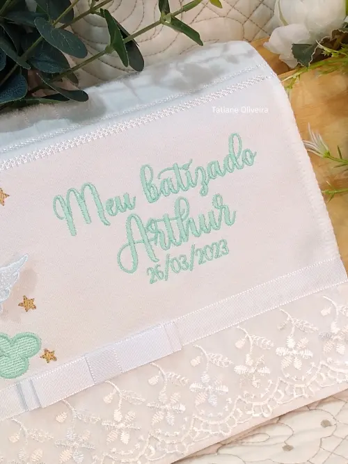 Toalha De Batizado Bordada - Toalha De Batizado Personalizada Com