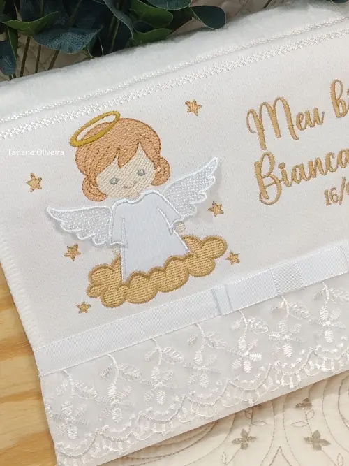 Toalha De Batizado Bordada - Toalha De Batizado Personalizada Com