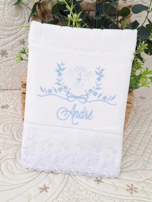 Toalha De Batizado Bordada - Toalha De Batizado Personalizada Com Nome