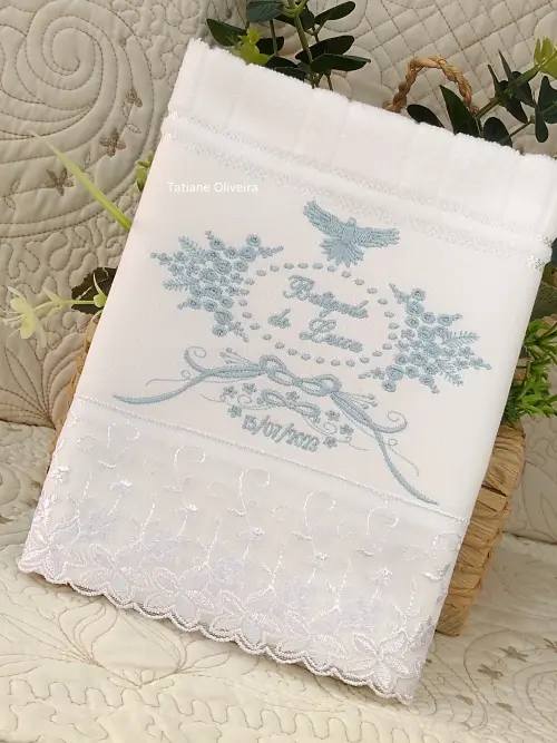 Toalha De Batizado Bordada - Toalha De Batizado Personalizada Com
