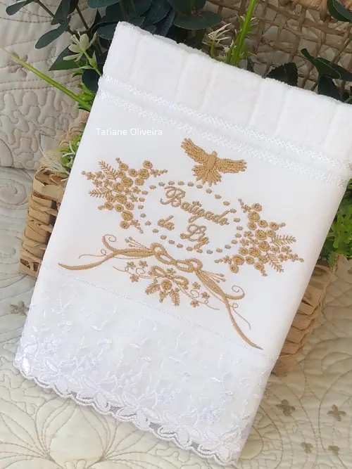 Toalha De Batizado Bordada - Toalha De Batizado Personalizada Com