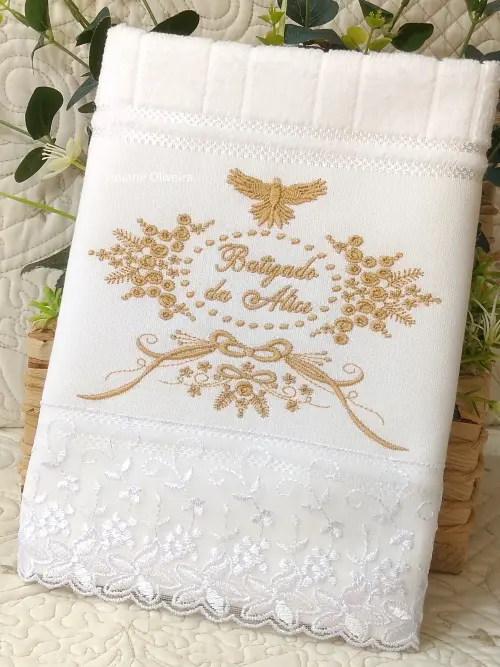 Toalha De Batizado Bordada - Toalha De Batizado Personalizada Com Nome