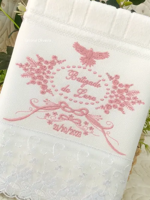 Toalha De Batizado Bordada - Toalha De Batizado Personalizada Com Nome E Data