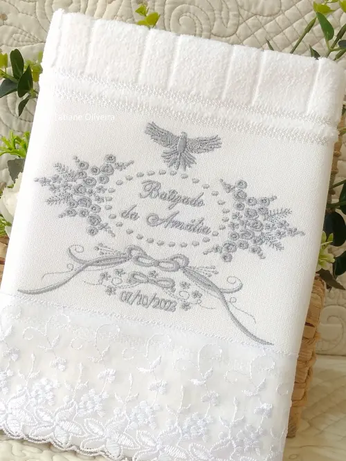 Toalha De Batizado Bordada - Toalha De Batizado Personalizada Com