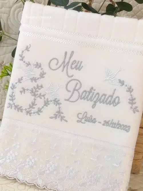 Toalha De Batizado Bordada - Toalha De Batizado Personalizada Com