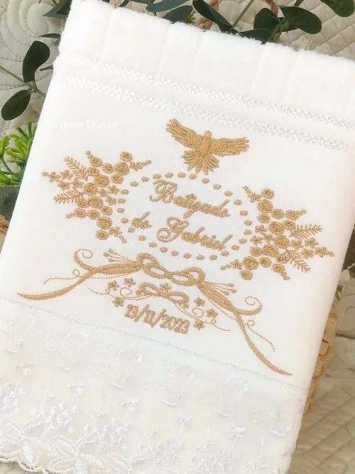 Toalha De Batizado Bordada - Toalha De Batizado Personalizada Com