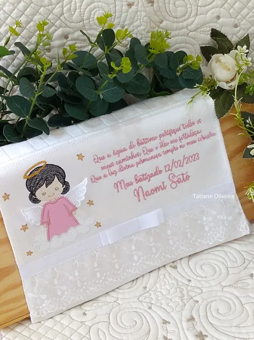 Toalha De Batizado Bordada - Toalha De Batizado Personalizada Com Nome E Mensagem