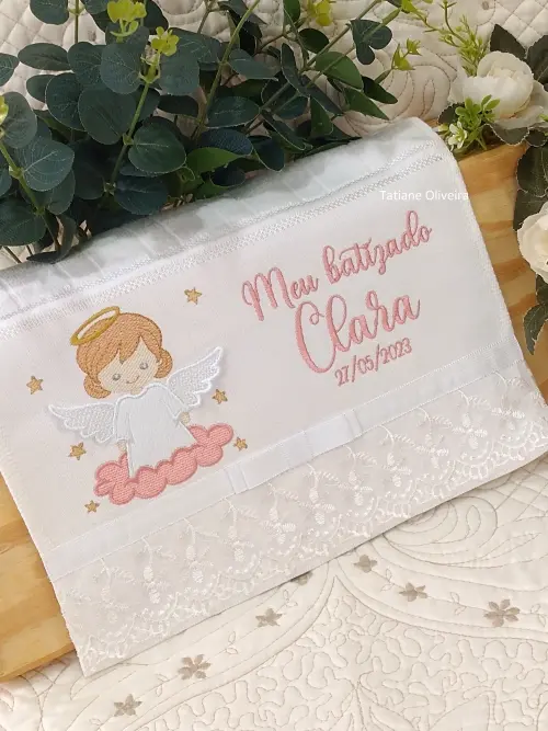 Toalha De Batizado Bordada - Toalha De Batizado Personalizada Com Nome E Data