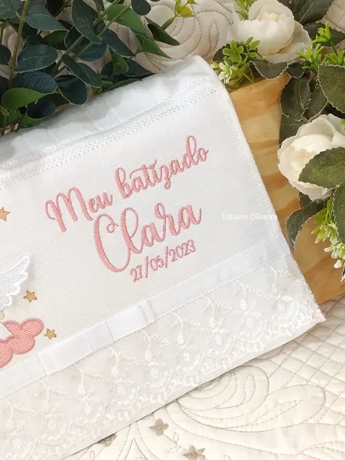 Toalha De Batizado Bordada - Toalha De Batizado Personalizada Com