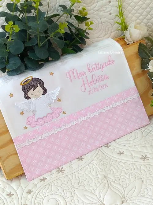 Toalha De Batizado Bordada - Toalha De Batizado Personalizada Com Nome E Data
