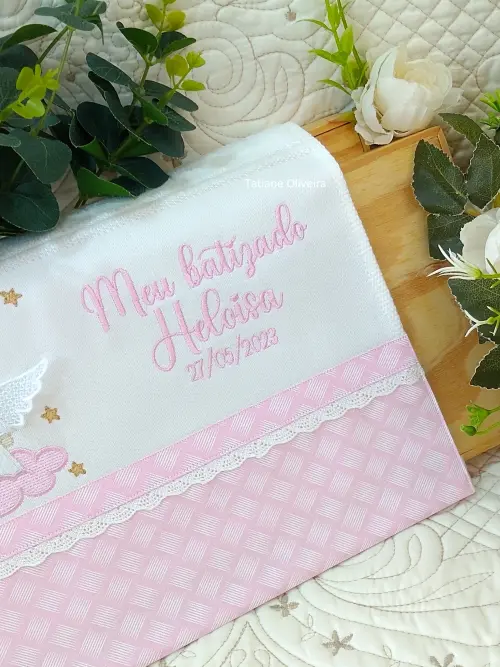 Toalha De Batizado Bordada - Toalha De Batizado Personalizada Com