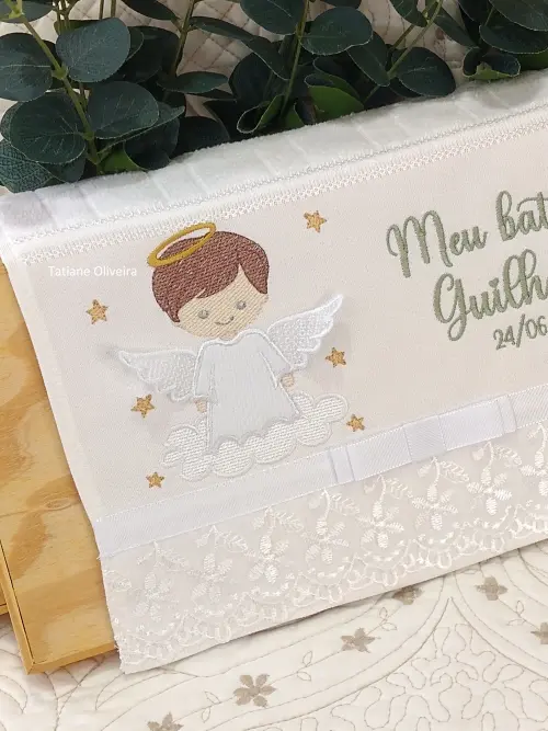 Toalha De Batizado Bordada - Toalha De Batizado Personalizada Com