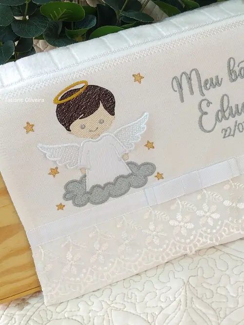 Toalha De Batizado Bordada - Toalha De Batizado Personalizada Com