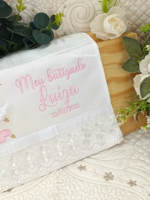 Toalha De Batizado Bordada - Toalha De Batizado Personalizada Com