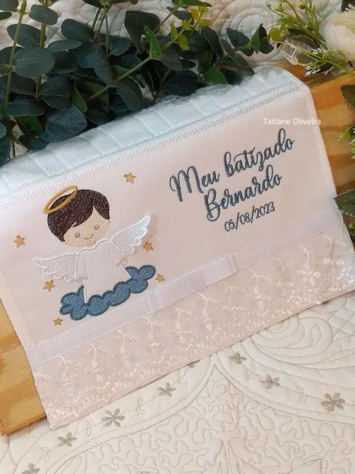 Toalha De Batizado Bordada - Toalha De Batizado Personalizada Com Nome E Data
