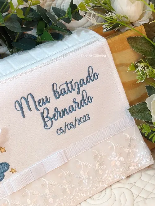 Toalha De Batizado Bordada - Toalha De Batizado Personalizada Com