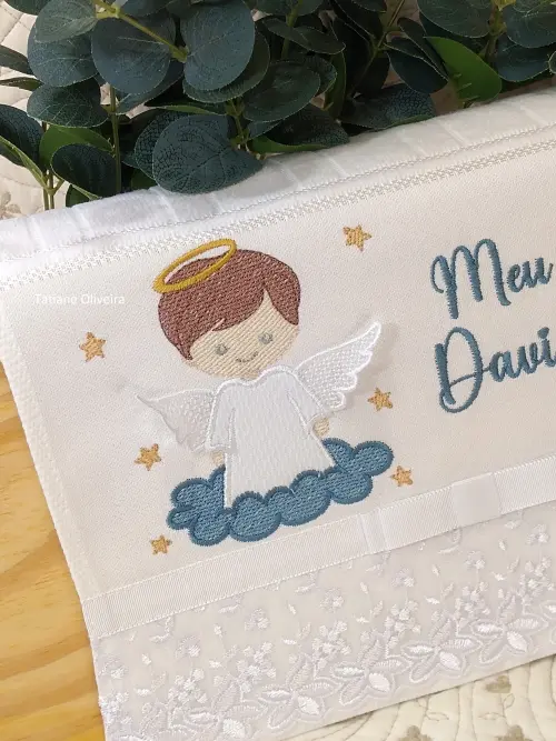 Toalha De Batizado Bordada - Toalha De Batizado Personalizada Com