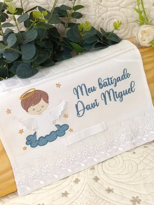 Toalha De Batizado Bordada - Toalha De Batizado Personalizada Com Nome