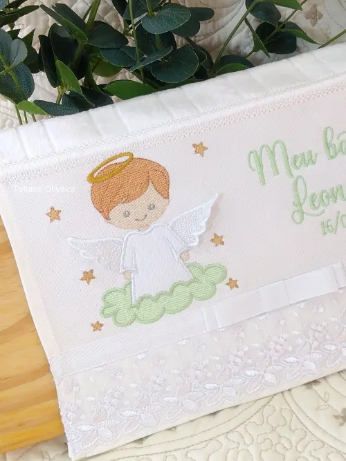 Toalha De Batizado Bordada - Toalha De Batizado Personalizada Com