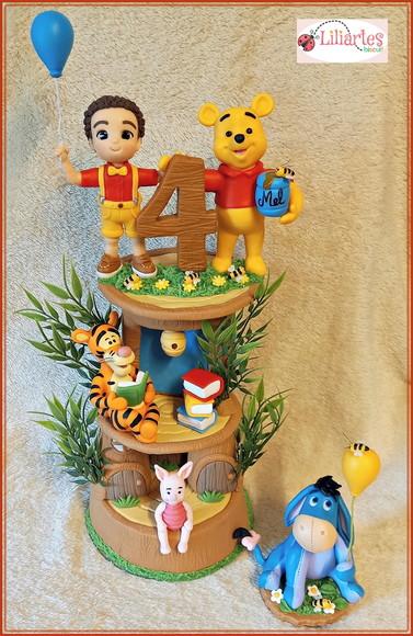 Turma Ursinho Pooh C/aniversariante /árvore Estilizada 30cm