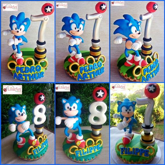 Topo de Bolo Sonic Personalizado