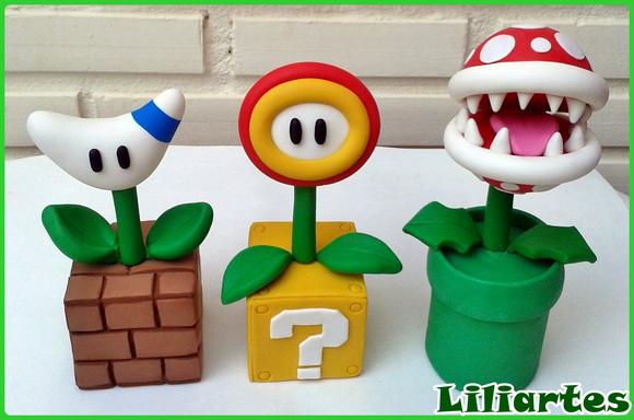 Flores-super Mario-enfeites de Mesa 20cm