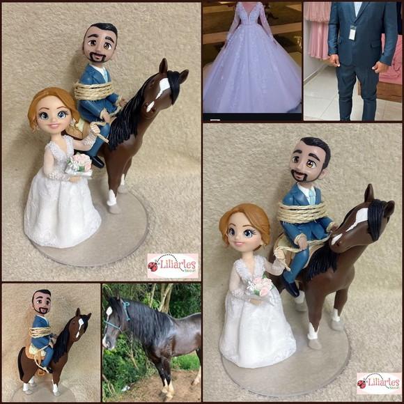 Noivinhos para Topo de Bolo c/ Cavalo