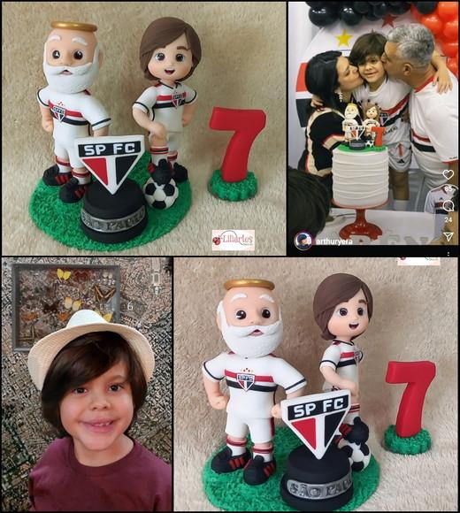 Bonequinho do Aniversariante 17cm-com Mascote Tema Futebol