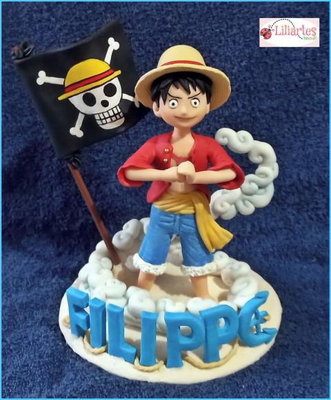 Topo de Bolo Tema One Piece 18cm