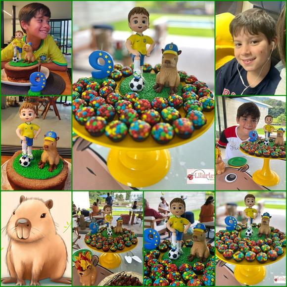 Bonequinho do Aniversariante 17cm-com Mascote Tema Futebol